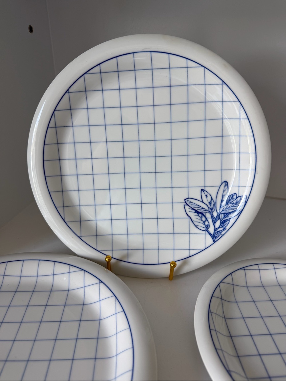 Vintage Modern Herb Plate Set Includes 4 Plates